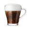 Glass cup with cappuccino coffe isolated