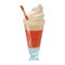 Glass cup drink cream glace straw fresh