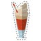 Glass cup drink cream glace straw fresh - dot line