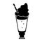 Glass cup drink cream glace straw fresh pictogram