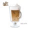 Glass cup iced coffee latte macchiato vector illustration