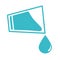 Glass cup pouring water drop nature liquid blue silhouette style icon