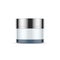 Glass cylindrical jar mockup for cosmetics with chrome cap