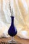 Glass decanter with blue willow branch