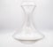 Glass decanter on a white background, useful for decanting and oxygenating wine