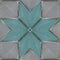 Glass decor tile with grooved surface. Geometric pattern. Rhombs and squares.