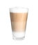 Glass of delicious latte macchiato isolated