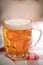 Glass dimpled beer mug