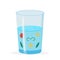 Glass with Dirty, Polluted Water Illustration