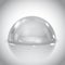 Glass dome. Shiny transparent semi sphere on gray background