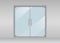Glass door in store. Automatic entrance in shop. Realistic double door in supermarket, office with glares. Window front view.