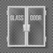 Glass Doors With Silver Handle And Frame Vector