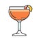 glass drink sidecar cocktail color icon vector illustration