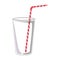 Glass with drinking straw design