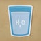 Glass of drinking water paper craft icon design