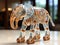 A glass elephant figurine sitting on top of a table. Generative AI image.