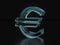 Glass euro symbol 3D illustration
