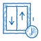 glass falling out of window doodle icon hand drawn illustration