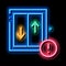 glass falling out of window neon glow icon illustration