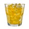 Glass of fanta on white background. With clipping path