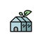 Glass farm, grass icon. Simple color with outline vector elements of automated farming icons for ui and ux, website or mobile