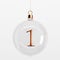 Glass festive christmas hanging baubles. With gold number 1. 3D Rendering