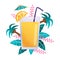 Glass Filled Tropical Juice Advertising Banner