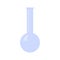 Glass flask illustration. School supply flat design. Empty transparent glass flask for medical and chemical research