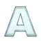 Glass font 3d rendering, letter A