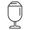 Glass food dish icon outline vector. Gelato shake frozen