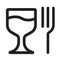Glass fork vector icon.glass fork sausage vector icon