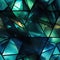 Glass fragments art in dark aquamarine and emerald, with dynamic angles and multiple screens