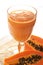 Glass of fresh papaya smoothie