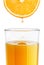 A glass of freshly squeezed orange juice