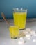 Glass glasses large and small with soluble vitamins