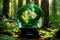 Glass Globe in Forest World Environment Day Concept