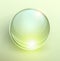 Glass green ball, 3D shiny background