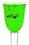 Glass of green liquid