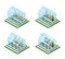 Glass Greenhouse Isometric Set