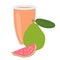 A glass of guava juice. Healthy food.