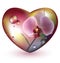 Glass heart with orchid flower. Vector. EPS 10