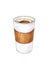 Glass of hot coffee is isolated on a white background. Color drawing markers. Handwork sketch. Vector cup coffee illustration