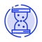 Glass, Hour, Watch Blue Dotted Line Line Icon