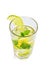 Glass of ice-cold mojito isolated