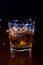 Glass of iced whiskey