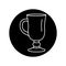 Glass for irish coffee black line icon. Dishware