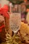 Glass of italian spumante for happy new year and traditional panettone for christmas decoration