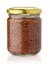 Glass jar of black olive paste