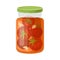 Glass Jar with Brined Tomatoes Vector Illustration