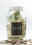 Glass Jar with chalk panel used for 401K retirement